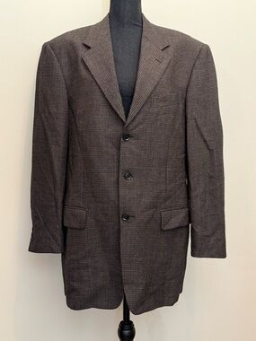Pal Zileri Men 44L Sport Suit Coat Blazer Italian Made 100% Wool Career 3 Button